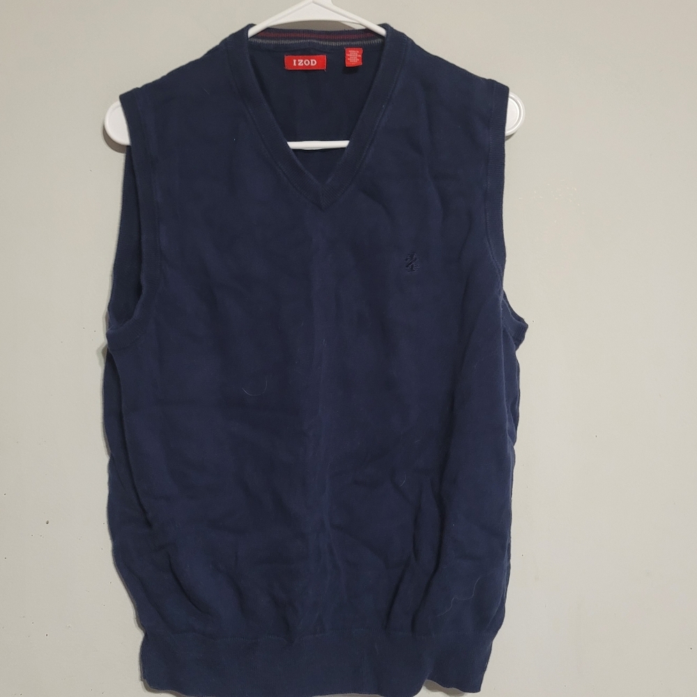 IZOD Navy Blue Sleeveless‎ Sweater Vest Medium